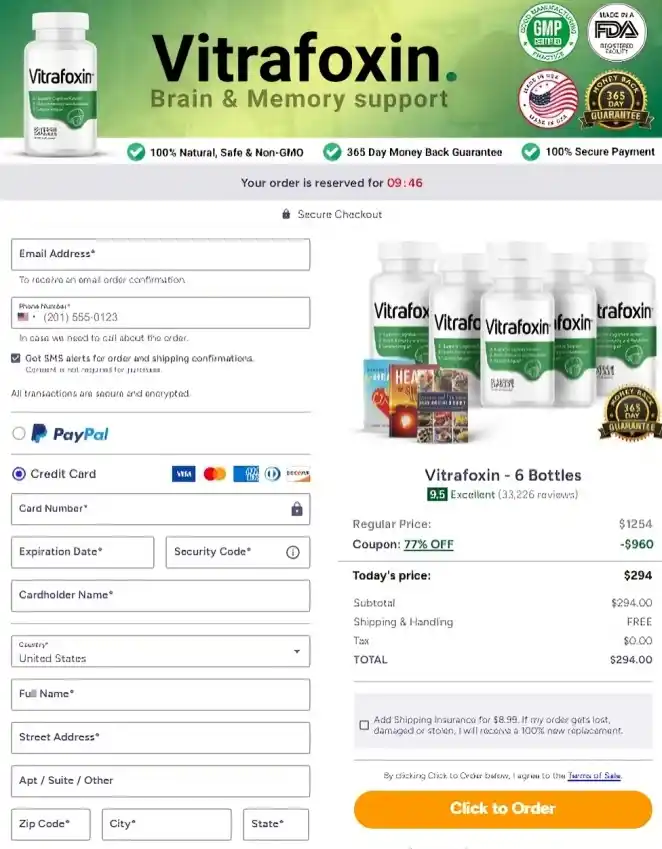 Vitrafoxin Order Page